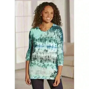 EUC Soft Surroundings Modern Romance Pullover Long Sleeve Top S/M Small Medium